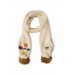 Beige knit hat and scarf girl natural grown  