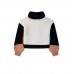Girl's blue knitted sweater night garden  