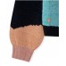 Girl's blue knitted sweater night garden  