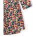 Brown and pink knit dress winter flowers  .