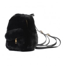 Nice black backpack for baby girl in eco-fur Nice black backpack for baby girl in eco-fur