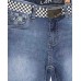DENIM SHORTS WITH CHESS BELT