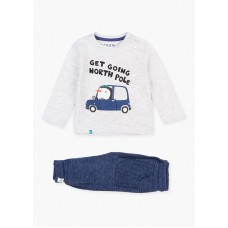 Car knit tee  trousers set