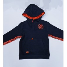 Hidden half-placket hoodie