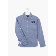 Striped cotton shirt in blue