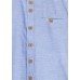 Short-sleeved linen shirt with a mandarin collar.