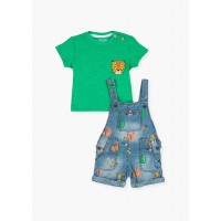 Green tee & short overall set