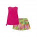 PINK PRINTED JERSEY T-SHIRT AND SHORTS FOR GIRLS FUNCACTUS