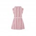 RED STRIPED POPLIN DRESS FOR GIRLS SEA LOVERS