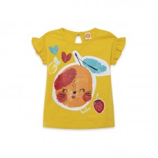 YELLOW PRINTED JERSEY T-SHIRT FOR GIRLS FRUITTY TIME