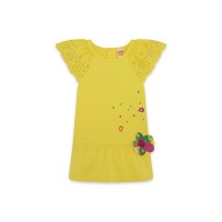 YELLOW RUFFLES JERSEY DRESS FOR GIRLS FUNCACTUS