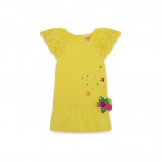 YELLOW RUFFLES JERSEY DRESS FOR GIRLS FUNCACTUS