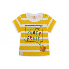 YELLOW STRIPED JERSEY T-SHIRT FOR BOYS FRUITTY TIME
