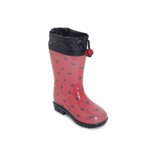 RED HEARTS RAINBOOTS FOR GIRLS HELLO LONDON