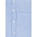 Long-sleeved shirt in linen (σιελ και λευκό )