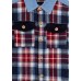 Check shirt with corduroy elbow patches