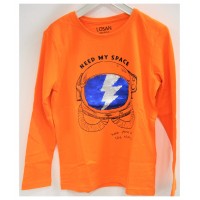 Reversible sequin and print t-shirt ORANGE