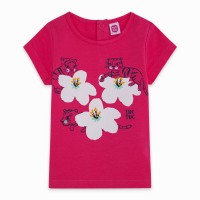 CAMISETA PUNTO FLORES NIÑA ROSA WILD LOVE